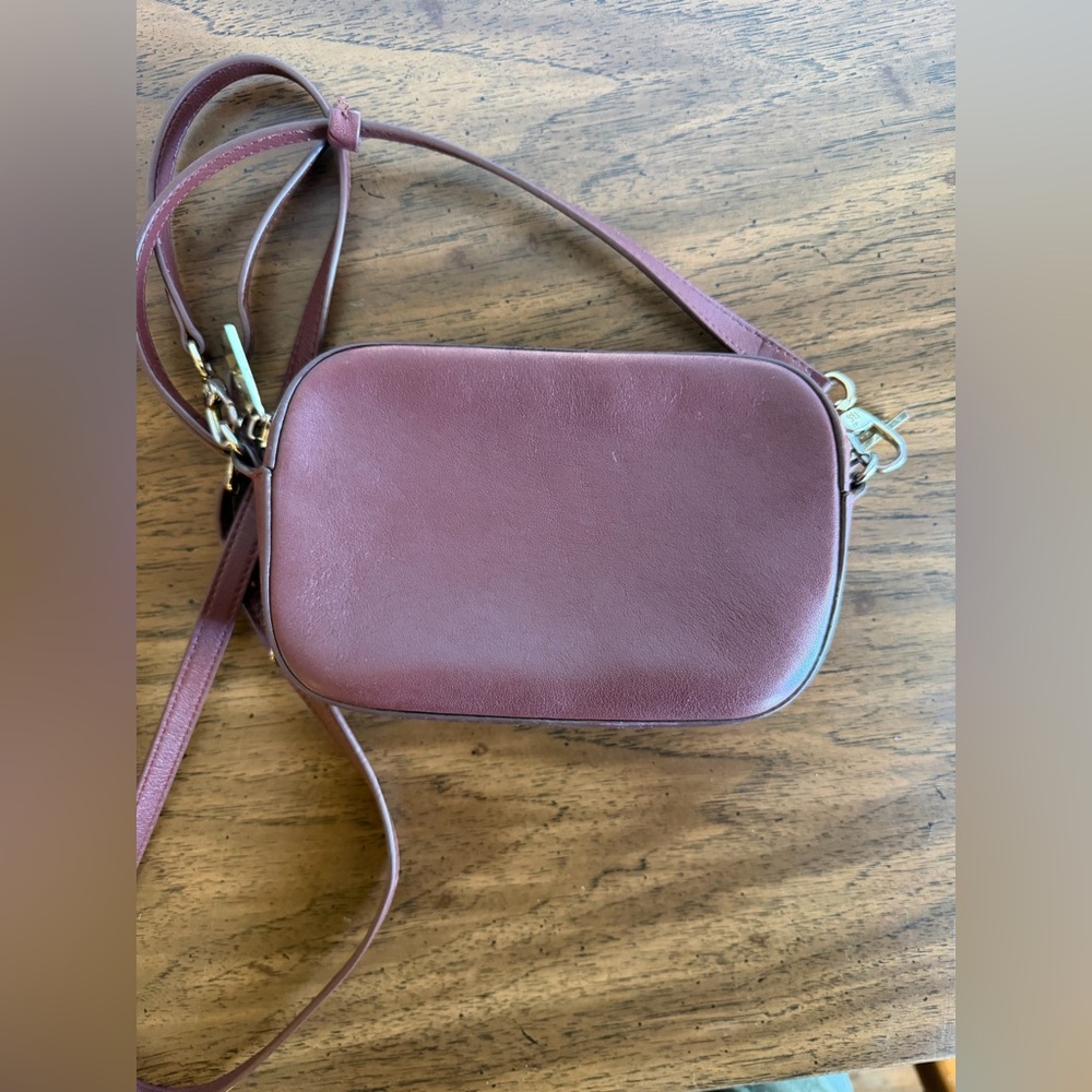 Pop & Suki Brown leather crossbody Camera Bag not personalized